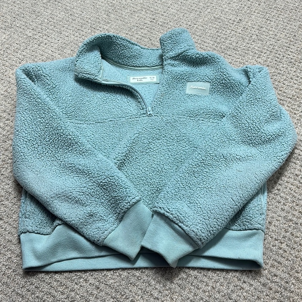 Teal Abercrombie Sherpa Quarter-Zip 11/12
